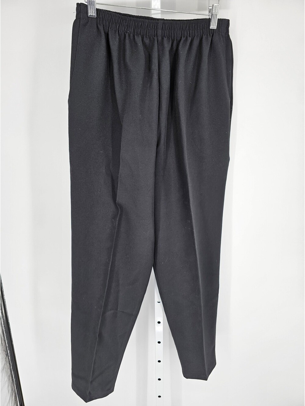 Vintage Sheridan Square Womens Sz 12 Pull On Dress Pants Black Elastic Waist